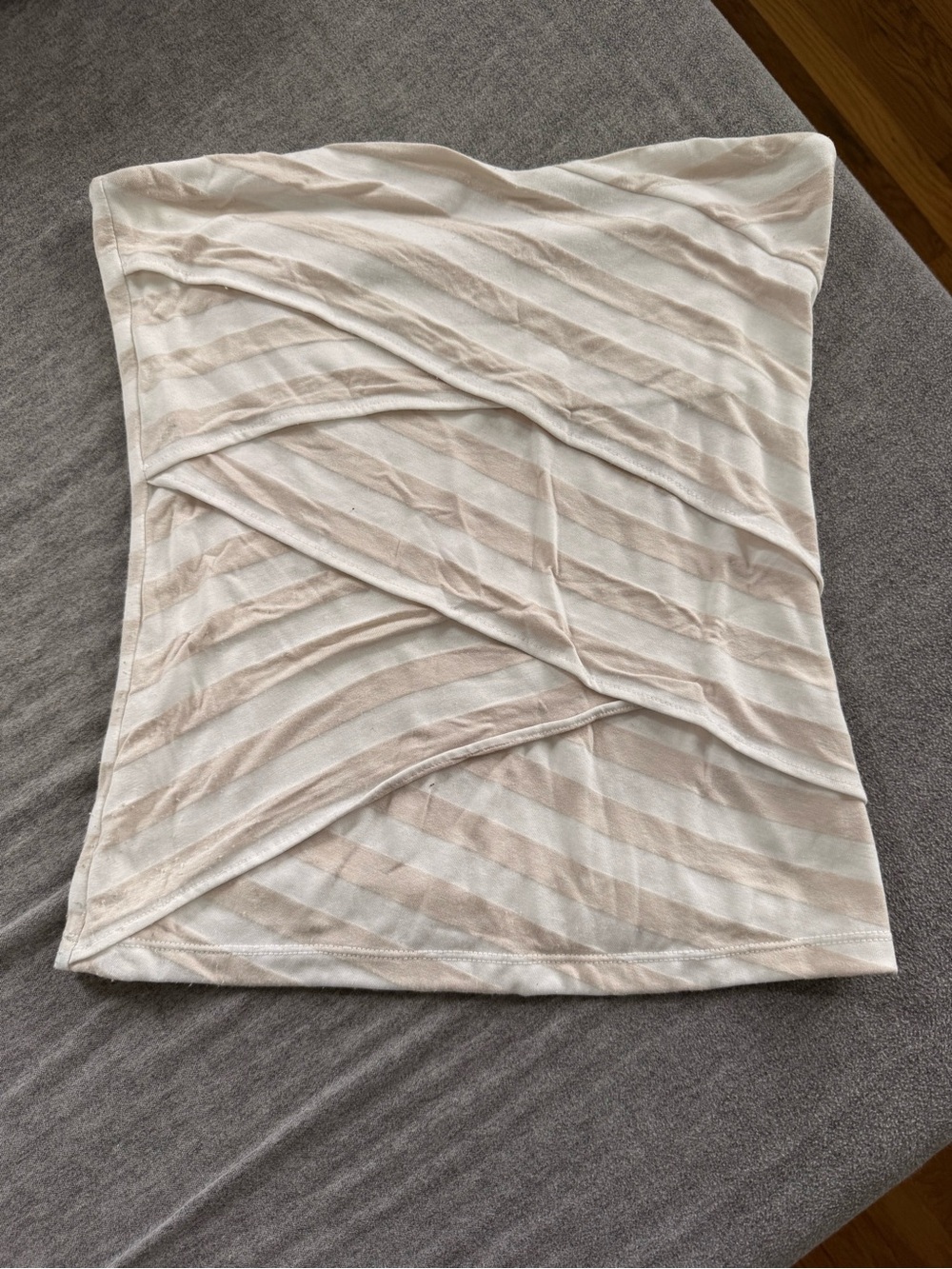 White House Black Market Cream and White Girls Striped Skirt